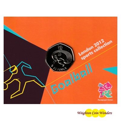 2011 BU 50p Coin (Card) - London 2012 - Goalball
